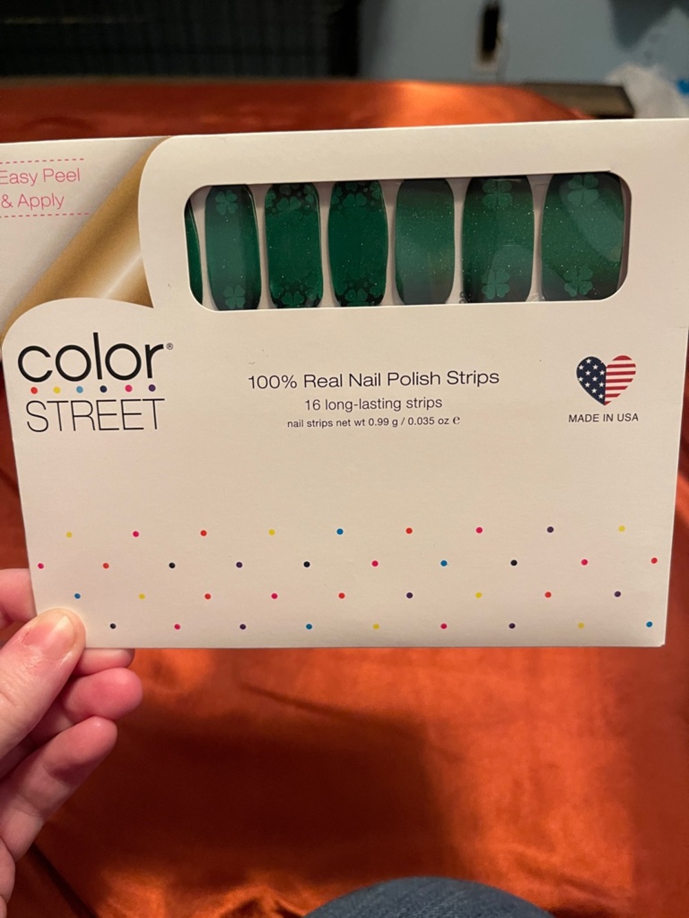 Color Street Emerald Green Nail Strips - Green Clover Accents